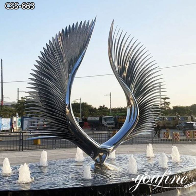 Large Metal Wing Sculpture Outdoor Decor for Large Square factory supplier