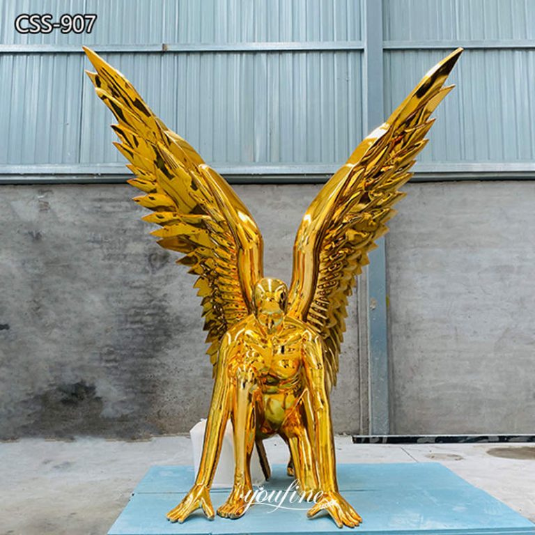 gold angel statue-YouFine Sculpture