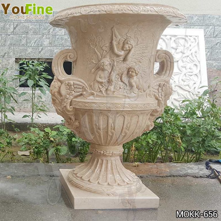 Customized Size Marble Flower Pot Garden Decor for Sale 2