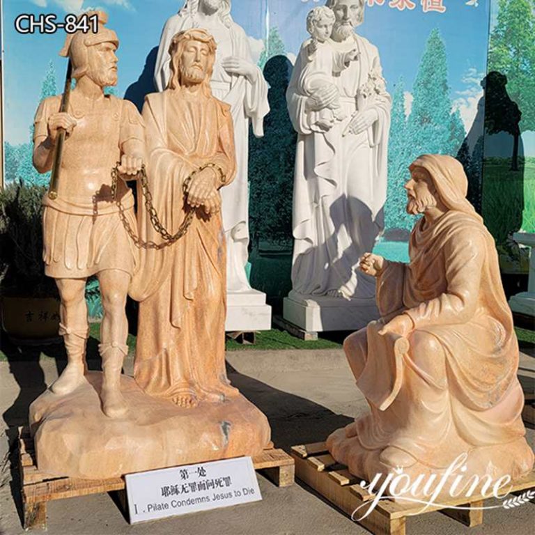 Hand-carving Marble Religion Statue The Fourteen Stations of the Cross factory supplier