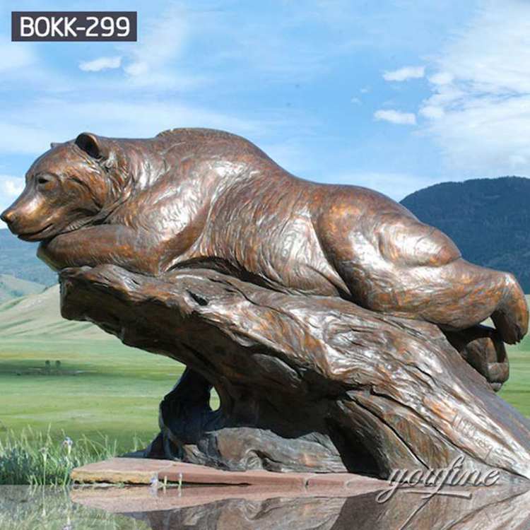 bronze grizzly bear statue-YouFine sculpture