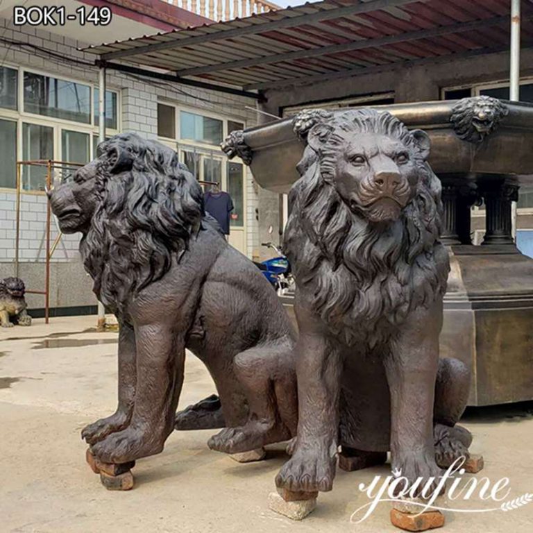 large bronze lion statue-YouFine sculpture