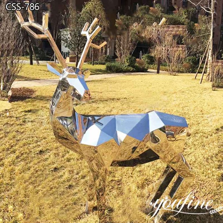 life size metal deer statue-YouFine Sculpture