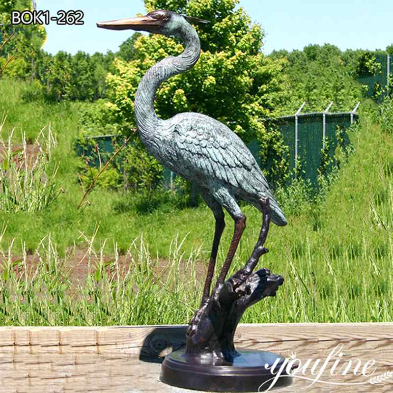 bronze heron garden ornament-YouFine Sculpture