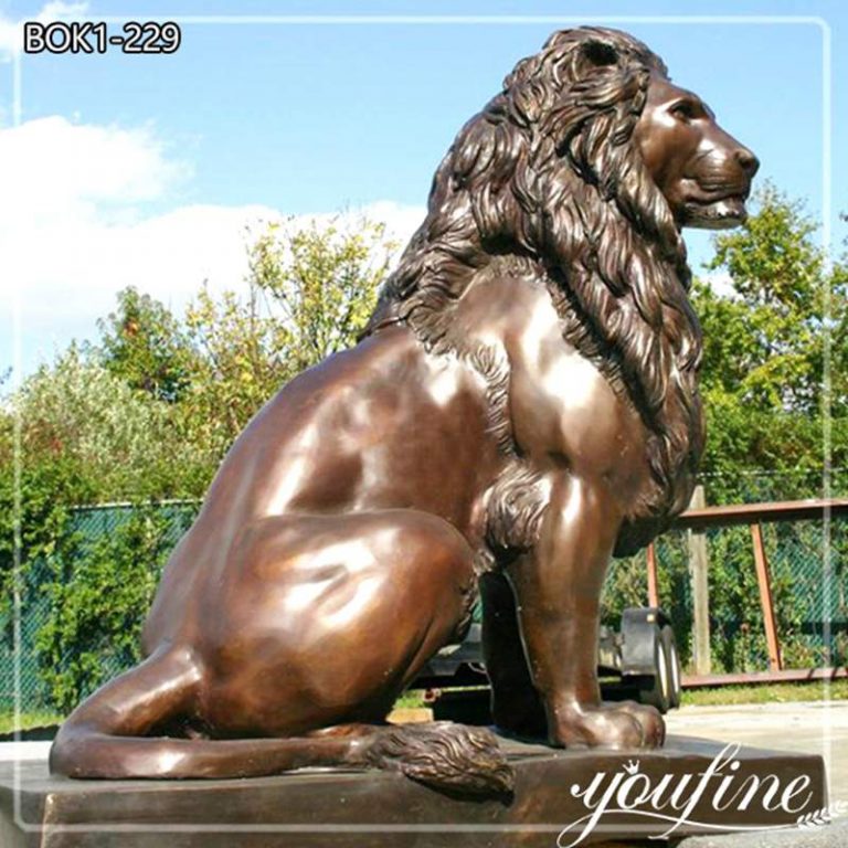 vintage bronze lion statue-YouFine Sculpture