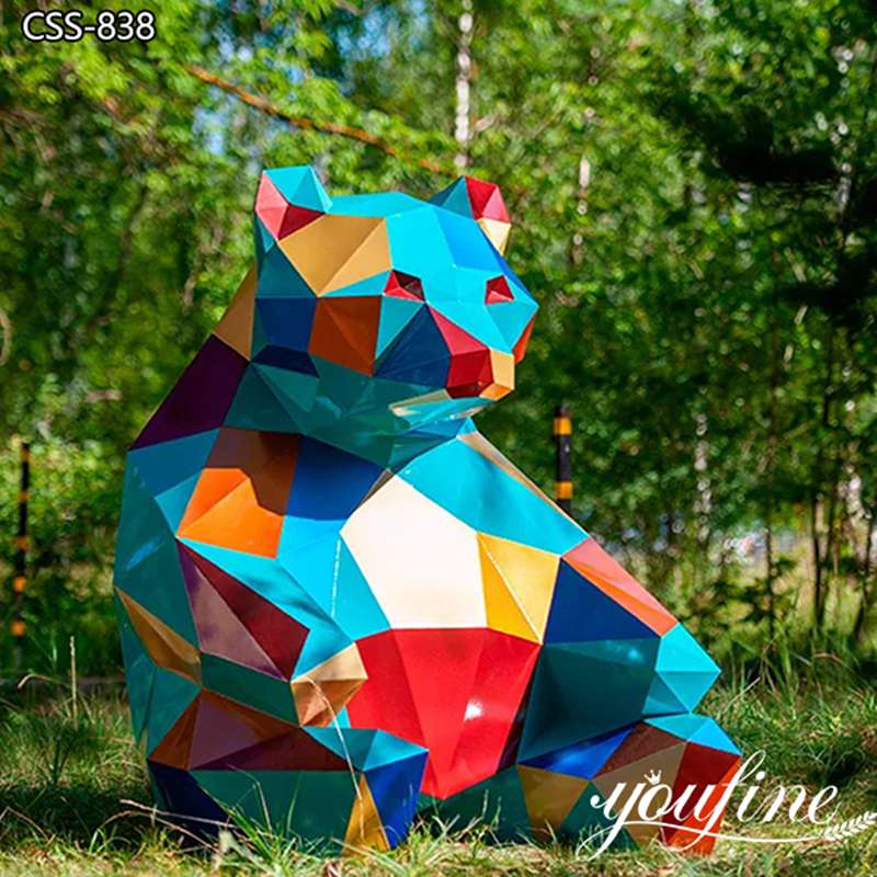 geometric bear statue-YouFine Sculpture