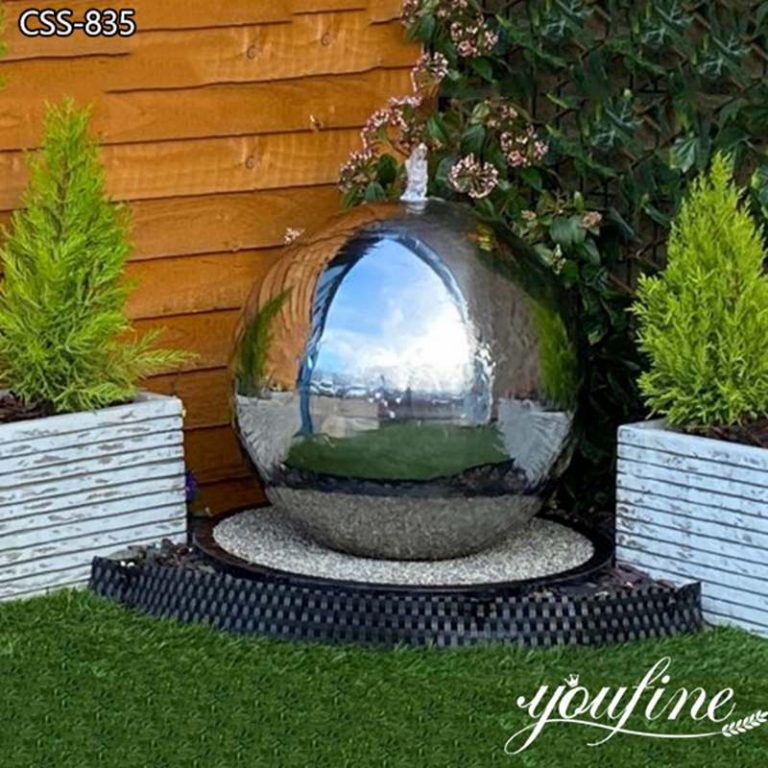 stainless steel sphere fountain-YouFine Sculpture