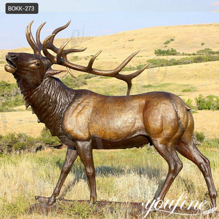 Large bronze elk statue-YouFine Sculpture