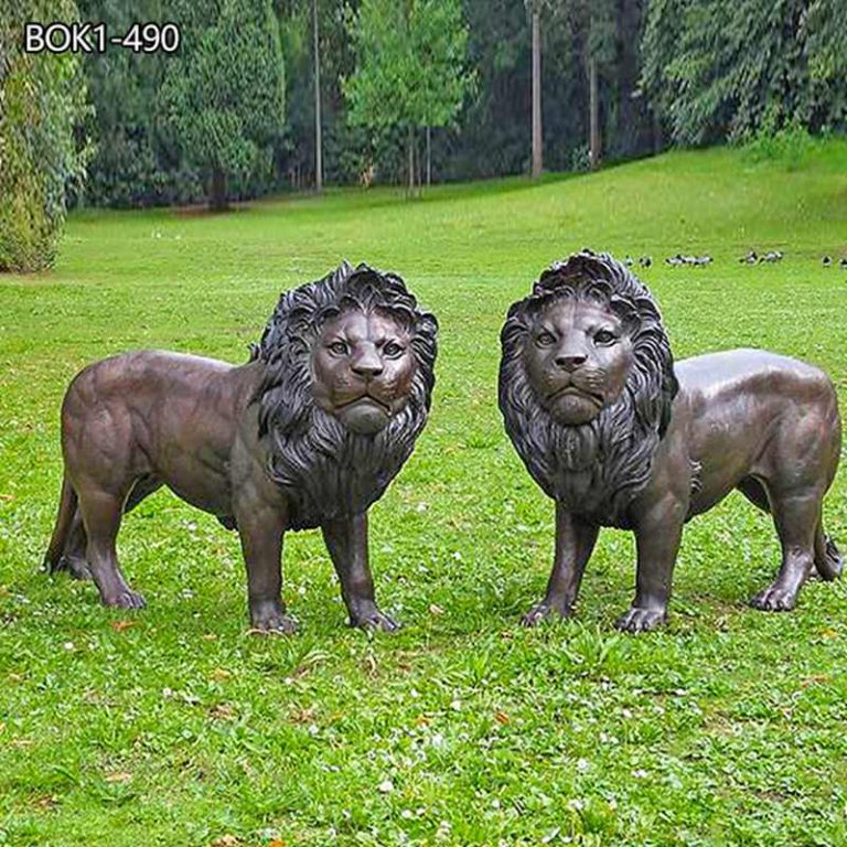 pair of lion statues