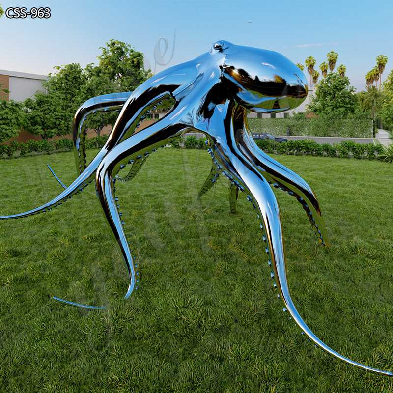 stainless steel octopus statue