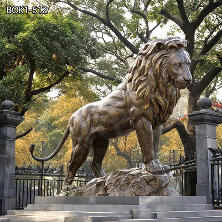 bronze lion statue