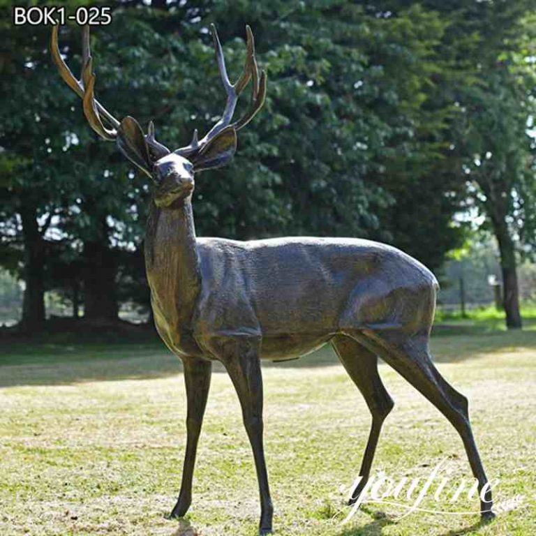 life size bronze stag garden sculpture