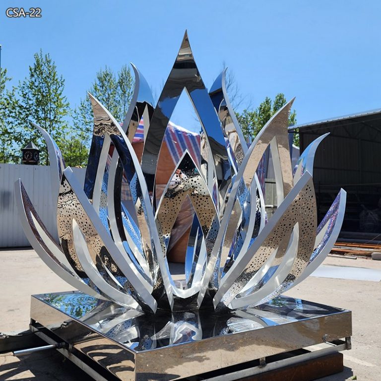 metal lotus sculpture