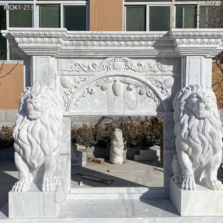 marble lion fireplace (4)