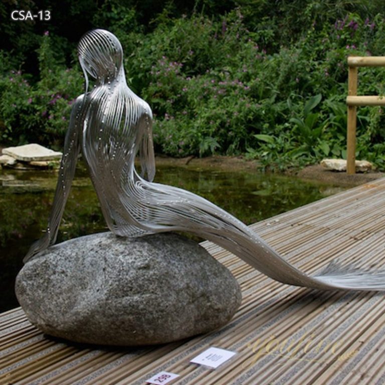 Mermaid-Stainless-Steel-Wire-Sculpture