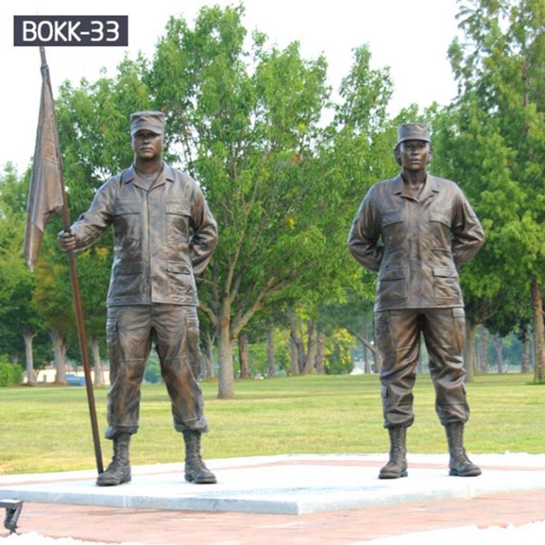 bronze military statue