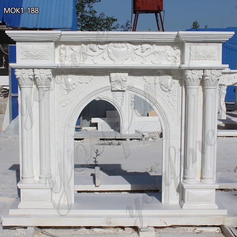 contemporary marble fireplace surround (1)