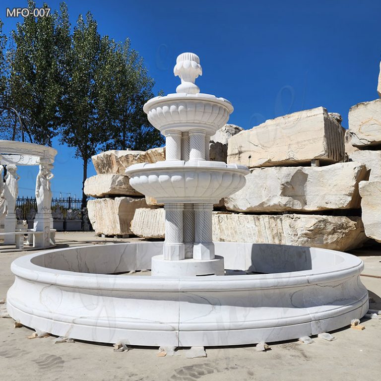 Hand Carved Tiered Marble Water Fountain (1)