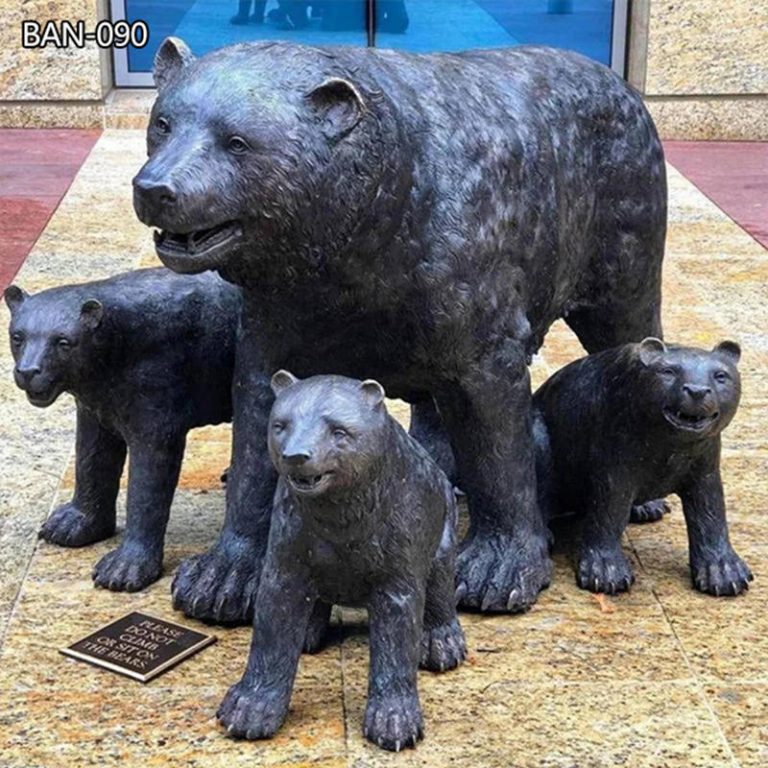 bronze bear statues-