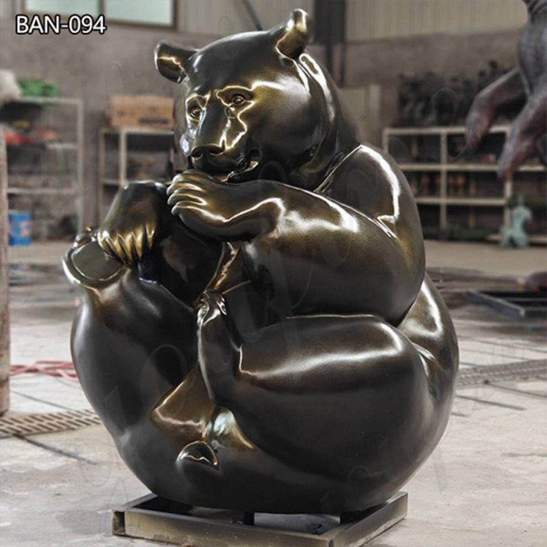 life-size-bronze bear statue-