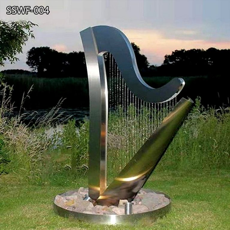 metal water fountain sculpture