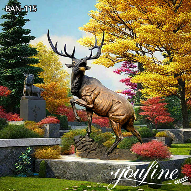 life size bronze elk statue