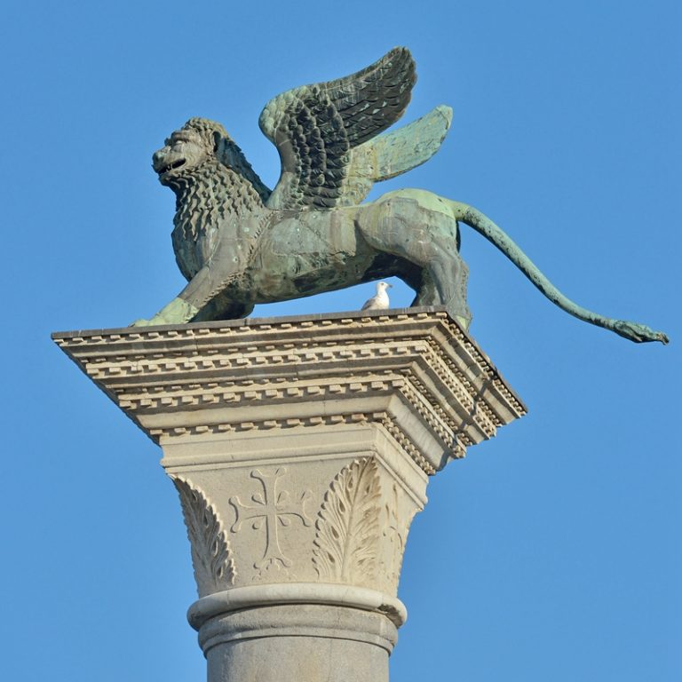 antique Winged Lion Statue